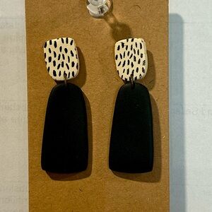 Black and White Dangle Earrings